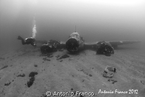 II WORD WAR JUNKER 88 AIRPLANE IN BLACK&WHITE by Antonio Franco 